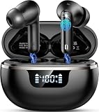 Wireless Earbuds Bluetooth Headphones Noise Cancelling, Bluetooth 5.4 Ear bud with Dynamic Drivers Stereo, 40H Playtime Sports Earphones Wireless Waterproof with LED Power Display for Laptop Pad Phone