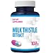 Produktbild Mariendistel (Milk Thistle) Extract (80% Silymarin) 500mg 180 Vegan Kapseln, Hochdosiert, Ohne Magnesiumstearat