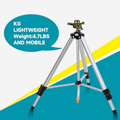 LDGHO Impact Sprinkler Head on Tripod Base, Heavy Duty Lawn Sprinklers, 360 Degree Large Area Irrigation, Metal Sprinkler Nozzle with Solid Alloy Metal Extension Legs (36in) by LDGHO - Image 7