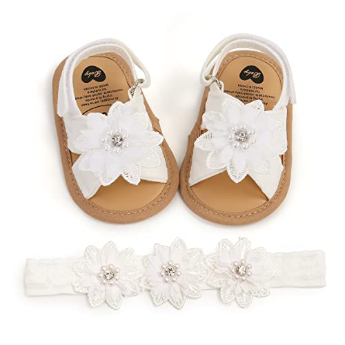 Image of Baby Girls Mary Jane Flats with Bowknot Floral Princess Wedding Dress Shoes Soft Newborn Infant Crib First Walkers Prewalker