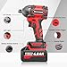Revvstark Impact Wrench, Max Torque 400 N.m Cordless 1/2 Impact Driver, 20V 3000RPM Brushless Motor, 4.0Ah Li-ion Battery and Fast Charger, 4 Pcs Sockets Included