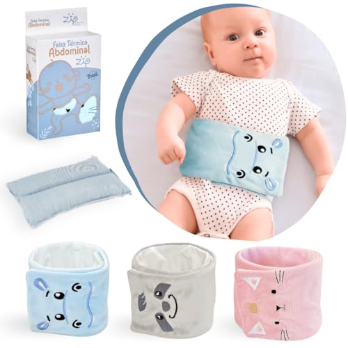 Bolsa Termica Faixa De Sementes Ervas Para Bebe Colica Gases Dor de Barriga (Azul)