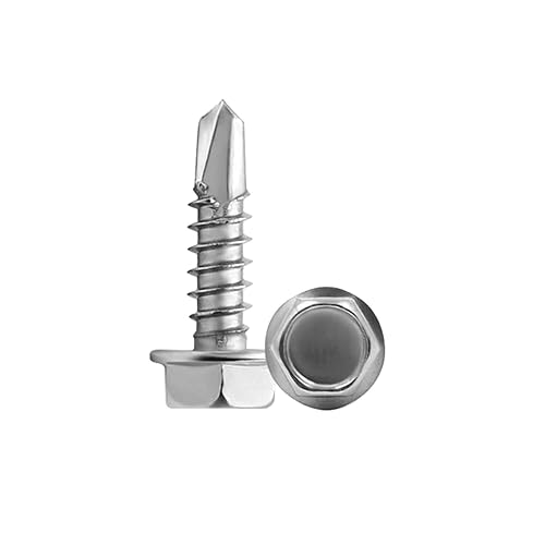 Tornillos autoperforantes con cabeza hexagonal de arandela hexagonal #8 x 12" (12" a 2"), tornillos Tek de chapa autorroscantes, acero inoxidable disponible en Yaxa Colombia