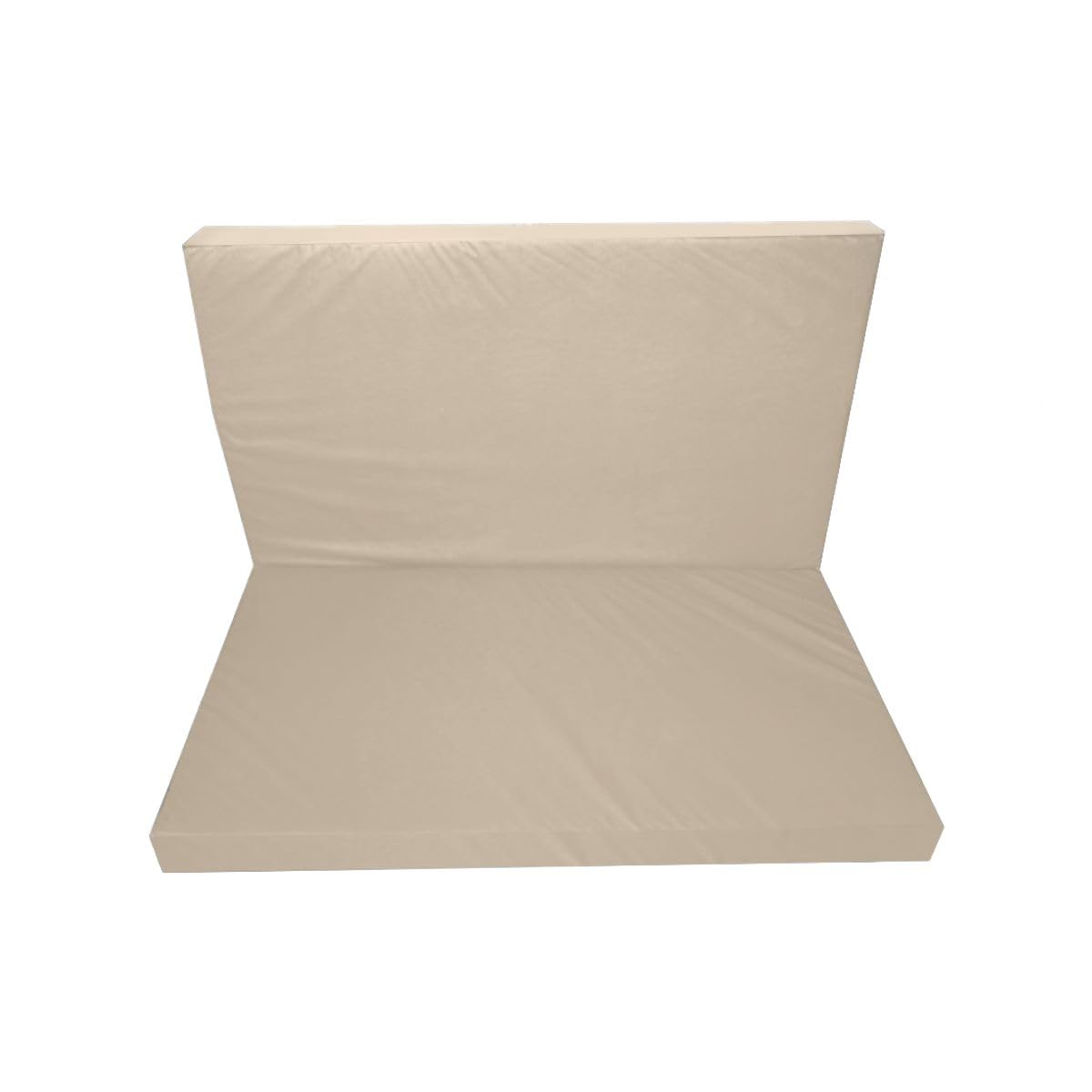 Tapis de gymnastique pliable en deux parties - Tapis de gymnastique pliable en deux parties - Tapis de sol souple pour la maison, les adultes et les enfants - 120х100х8 cm - Beige