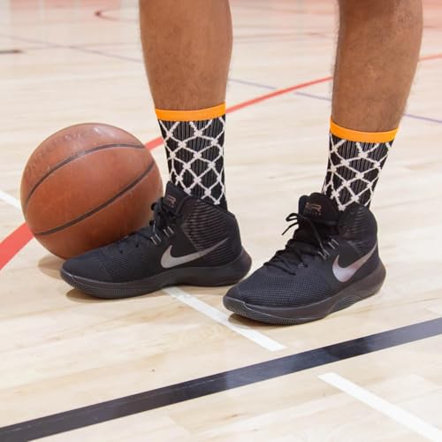 Image of ChalkTalkSPORTS Basketball Socks - Cushioned Mid-Calf Crew - Youth & Adult | Moisture-Wicking Performance Blend, Athletic Basketball Gear, Stay-Up Technology, Arch Support, Breathable, Boys and Men