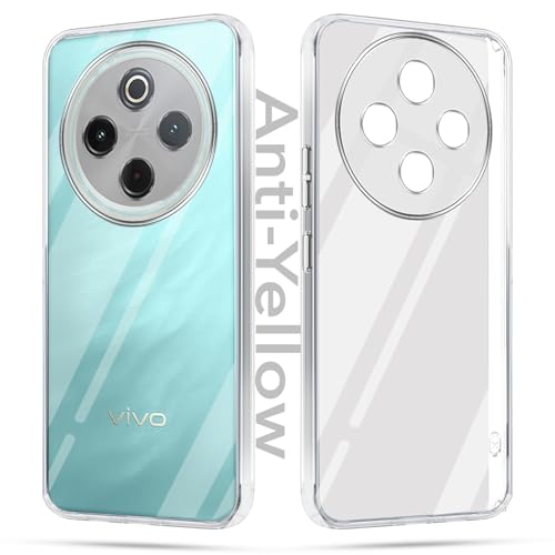 Image of Jkobi Lifetime Anti-Yellow Clear Back Cover Case for Vivo T4 (Sleek Hard Crystal | Shockproof and Camera Protection)