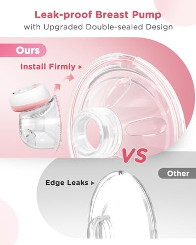 Jheppbay Wearable Breast Pump Electric,12 Levels & 3 Modes Leak-Proof Hands-Free Breastfeeding Pump BPA Free with Remote Control, LCD, Portable Wireless Breast Pump 1PC