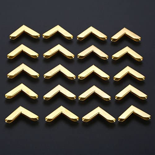 50 unidades de protectores de esquinas metálicos para álbumes de fotos, scrapbooking, cajas de joyería y menús (color dorado) miniatura 2