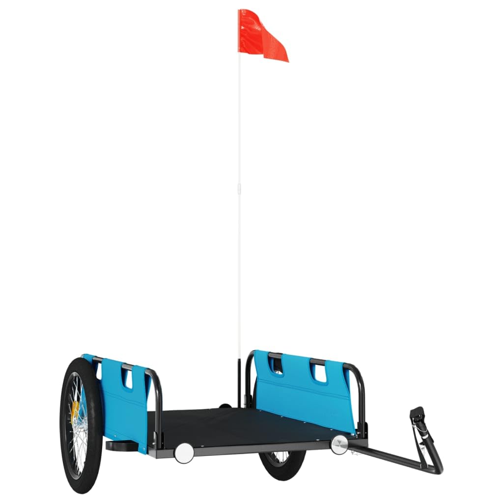 Willood Fahrradanhänger Lastenanhänger Fahrrad Transportanhänger Anhänger Blau Oxford-Gewebe und Eisen 135 x 68 x 38.5 cm