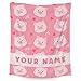 Custom Pig Blanket Gift - 40x50 Inches Cute Blankets for Girls & Kids - Pink Soft Fuzzy Throw for Couch, Sofa