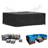 BDBSGBH Abdeckung für Gartenmöbel Wasserdicht 120x60x80cm(LxBxH), Robustes 420D Oxford-Gewebe Staubfest Anti-UV, Schutzhülle Gartenmöbel Winterfest, Terrassenmöbel Outdoor-Tisch Rechteckig