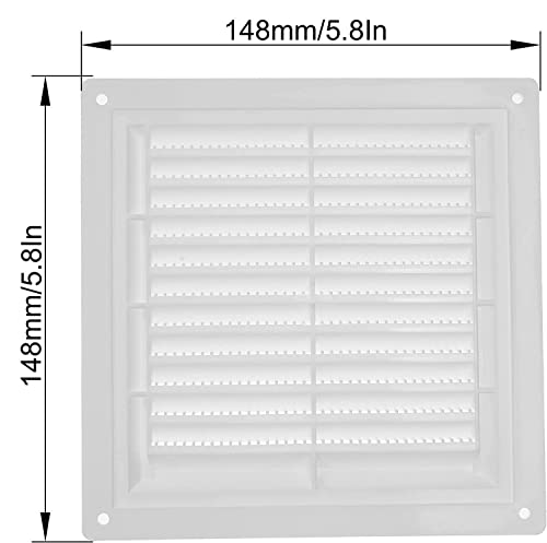 6" X 6" Inch White Air Vent Cover With Built-In Pest Guard Screen, Hvac Vent Duct Cover, Vent Cap Plastic #TOP7