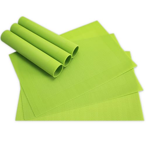 Moderne Tischsets in Hell-grün im 6er Set - Abwaschbare Platzsets als...