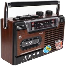 Tape Cassette Player Recorder, Classic 80s Style Portable Boombox SW1 SW2 AM FM Radio, Noiseless Stereo Speaker Retro Home Audio Stereo, Support Storage Card, USB, Antenna, Headphone JackUS