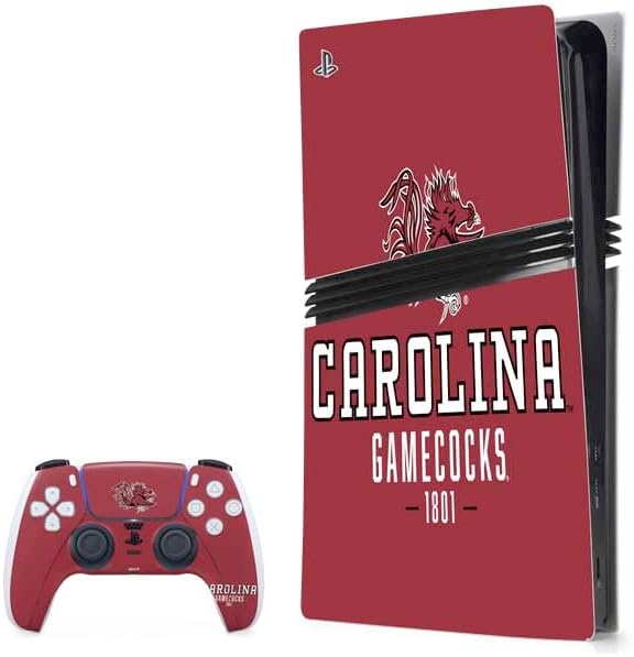 Skinit Decal Gaming Skin Compatible with PS5 Pro Bundle - Officially Licensed University of South Carolina Gamecocks Logo Red Design
