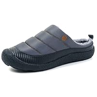 Gaatpot Mens Womens Winter Slippers Fur Lined Warm Non-Slip Indoor Outdoor Houseshoes Grey-New 8UK=42CN