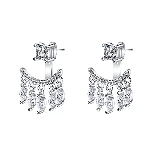 Boucles d'oreilles 925 en argent sterling LXGGUC aux breloques de cristal raffiné