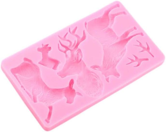 Miniatura 7 de DIY Christmas Elk Deer Antlers Molde de silicona Sugarcraft Fondant Cake Decorating Tools 3D Craft Chocolate Candy Arcilla Moldes de resina Molde