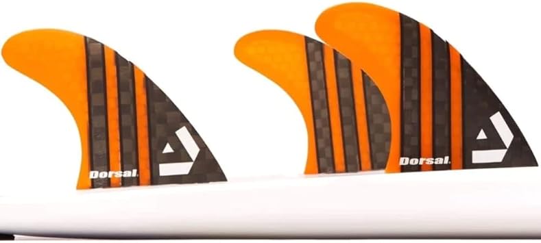 DORSAL Surfboard Fins Thruster 3 Set FCS Compatible with Carbon Honeycomb Hexcore