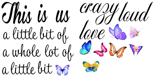 Summerjokes This Is Us, A Little Bit Of Crazy, A Little Bit Loud, Funny Wall Sticker Decal Vinyl Sticker, Family Living Room Kitchen Dining Room Bedroom Couple Romantic Family Love Marriage Art Wall Decoration #TOP4