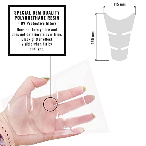 Paraserbatoio Tank Pad Adesivo 3D per Moto Slim Short Trasparente, 11.5 x 16.5 cm