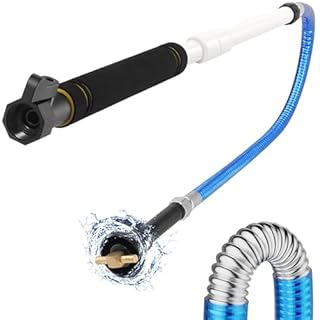 Frebuta RV Black Tank Cleaner Wand,62inch RV Holding Tank Swivel Stik Rinser 304 Stainless Steel Hose with Flexible Rotary Cleaning Sprayer for Camper Toilet RV Black Water Tank and Garden