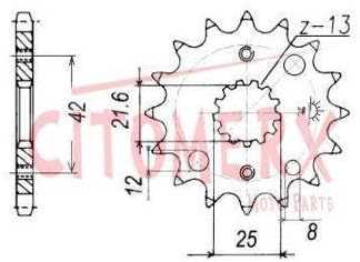 Ritzel vorne 16 Zähne 530er Teilung für Kawasaki ZX-9R 900 Ninja, Z 650,  ZXR 750R,