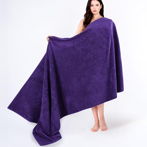Cotton Paradise Übergroßes Badetuch, 100% Baumwolle, 40 x 80 cm, türkisches extra großes Badetuch für Badezimmer, lila Badetuch – Ansicht 1