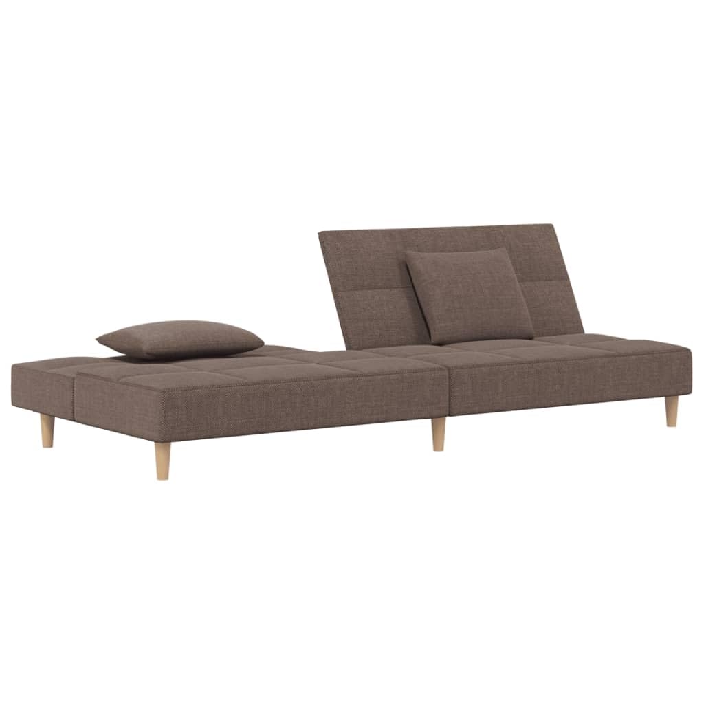 Sofá cama de 2 plazas con 2 almohadas, sofá plegable de tela gris