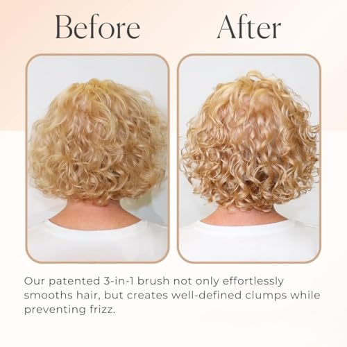 Image of Curly Hair Brush with Vegan Boar Bristle, Curl Defining, Detangling and Scalp Massaging, for All Hair Types