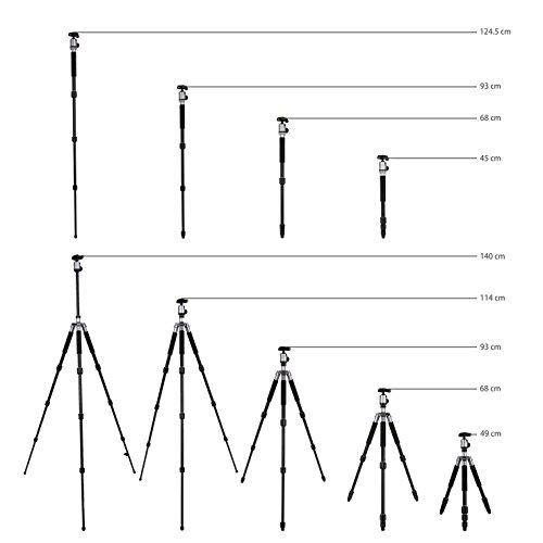 Image of Fotopro Camera Tripod 55 Inch Aluminum Ball Head Quick Release Plate Professional Camera Tripod for Travel Tripod Max Load Up to 17.6lbs /10kg