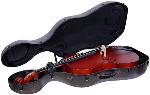 Crossrock Poly Carbon Composite Case fits for 1/2 Size Cello with Backpack and Wheels in Black(CRF102CEHBKHT) (CRF1020CEHBKHT) - Thumbnail 4