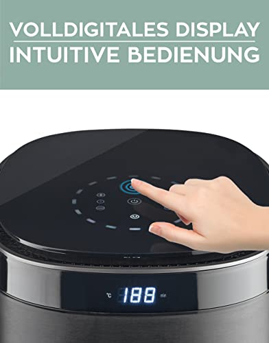 HEINRICHS Heißluftfritteuse Airfryer mit digitalen LED-Display LCD Touch Display, 8 Programmen 1800W Heißluft Fritteuse Ohne ÖL Fritteuse Luftfritteuse Timerfunktion Heinrichs´s 9L XXL – Bild 7