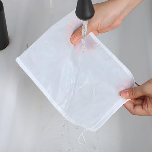 6 Pcs Nut Milk Bag, 2 Sizes Juicer Bags 12 x 8 Inch and 8 x 6 Inch Nylon Cheese Cloth Bag for Straining Reusable Fine Mesh Juice Strainer Bags for Straining Fruit Juice Cheese Coffee Tofu Yogurt Tea