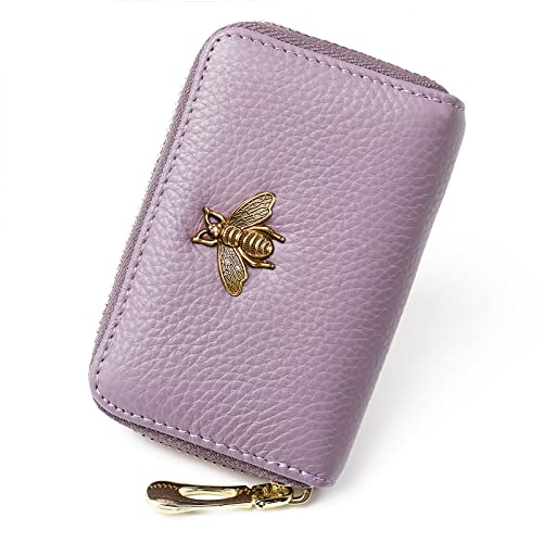 imeetu RFID Credit Card Holder, Small Leather Zipper Card Case Wallet for Women (Lite,Light Purple) by imeetu - Used condition - US$15.11