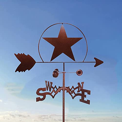 Webert Weathervane Weather Vane Five-Pointed Star Silhouette Weather Vane Weathercock Direction Indicator Garden Stake Art Decor Stainless Steel For Outdoor Bracket Decor Craft #TOP2