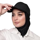 One-Piece Hijab Baseball Cap for Women Quick Dry Sun Hat Outdoor Sport Headscarf Hijab Hat Black