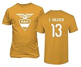 National Soccer 2021 Ecuador #13 Enner Valencia South American Cup Unisex T-Shirt (Gold, X-Large)