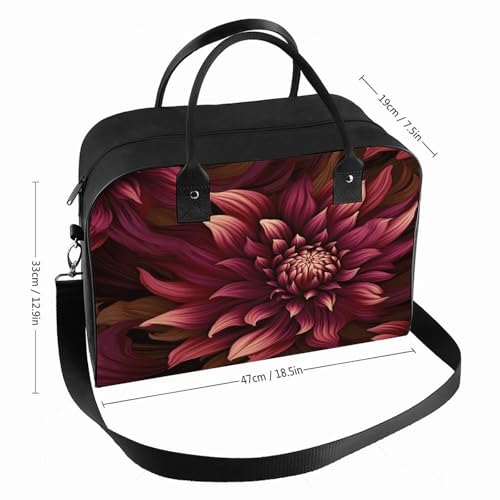 Bolso Tote Rojo con Flores Artístico y Asa Ajustable miniatura 2