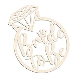 AHANDMAKER Bride to Be Diamond Ring Wooden Sign Wedding Party Decoration Wood Letters Sign Decorations Photo Booth for Wedding Hanging Wall Decorative Plate Bachelorette Wedding, 11.8 inch