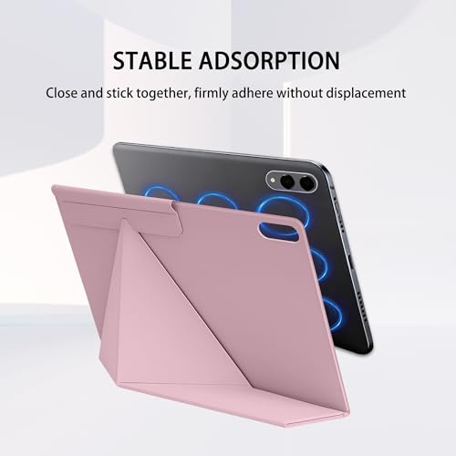 Image of Magnetic Case for Samsung Galaxy Tab S11 Ultra 14.6 Inch 2025 - Model SM-X930 /SM-X936 Tablet with S-Pen Holder, Auto Wake /Sleep Smart Tablet Cover, Pink