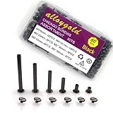 Alloygold 120 Pcs M5 x 6/10/20/30/40/50 Gun Black Phillips Chicago Screws Binding Screw Posts,Scrapb