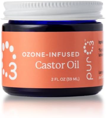 PurO3 Deeply Moisturizing Organic Ozonated Castor Oil for Hair & Skin, 2 Oz