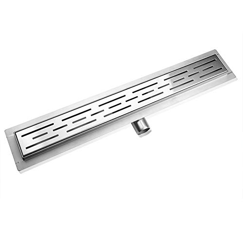 iYueMps Linear Shower Drain 700mm/27inch Stainless Steel Invisible Bathroom Floor Drain Set with Odor Stop and Hair Strainer