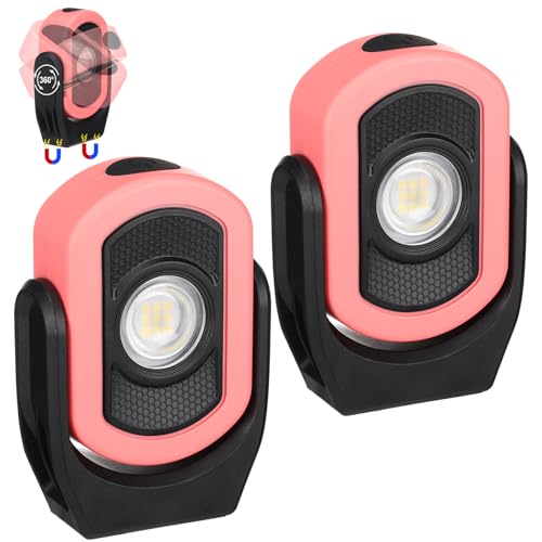 Retisee 2 Pack 780 Lumens Magnetic Work Light, Pink-2pk