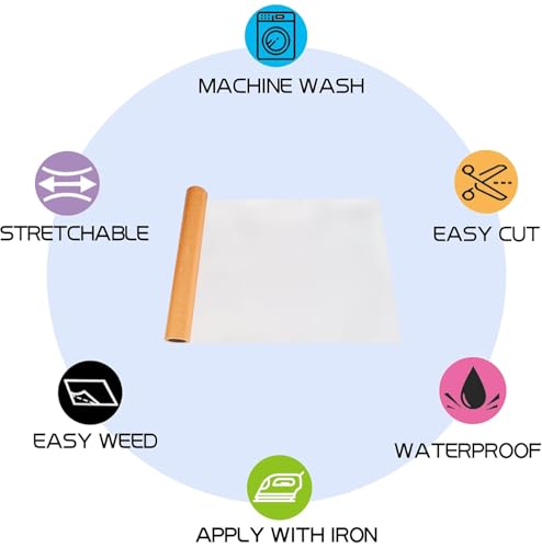 Image of RENLITONG Fluorescent Orange Iron on Vinyl - 12Inch by 5ft Roll HTV Heat Transfer Vinyl for T-Shirt HTV Rolls for All Cutter Machine - Easy to Cut & Weed for Heat Transfer Design
