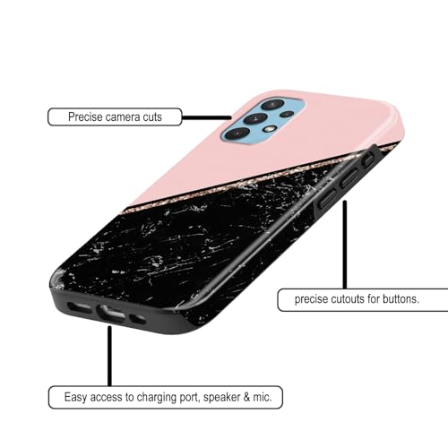 Image of COLORflow Back Cover Compatible with Samsung Galaxy A53 5G | Beautiful Black Pink Marble | Designer Printed Glossy Armoured Bumper Back Cover Compatible with Samsung Galaxy A53 5G