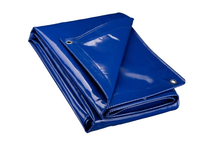 BSSTORE Lona impermeable de PVC con ojales, 3 x 4 metros, color azul, para camping, náutica, coche y jardín