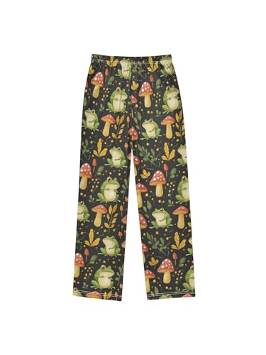 ZZKKO Frog Mushroom Leaves Boys Pants for Kids Jogger Pants with Pockets S2