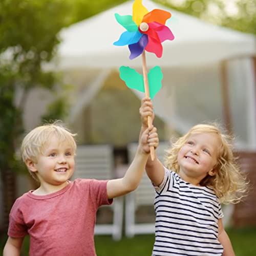 Eioflia Garden Decor Windmill Plastic Rainbow Pinwheel Decorative Plastic Spinners Windmill Flower Windmill Toy Garden Decoration Wind Spinners For Garden #TOP5